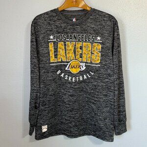 NBA Los Angeles Lakers Long Sleeve Shirt Men’s L Gray Performance Tee Basketball